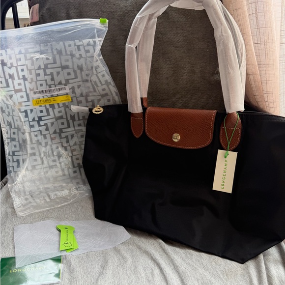 Longchamp Black Tote with Brown Accents - Picture 3 of 6